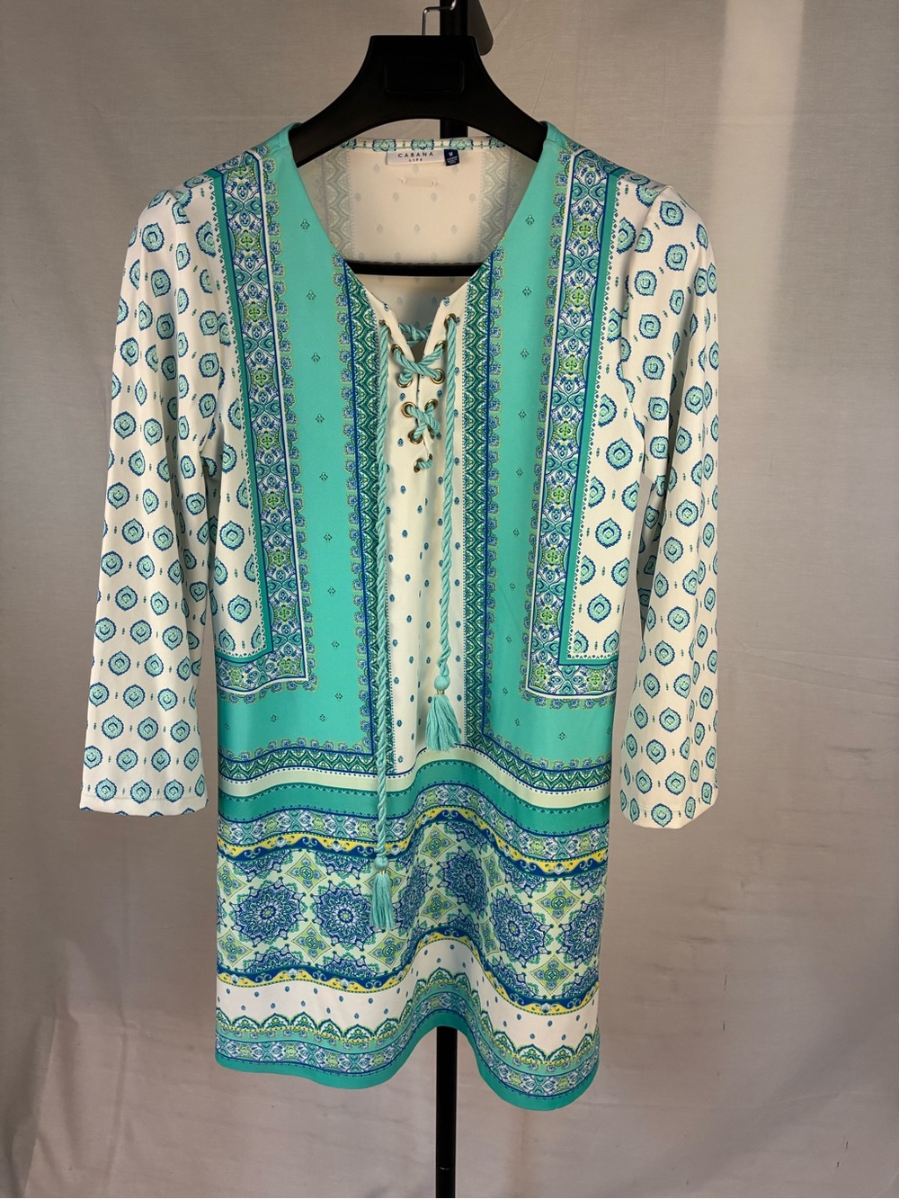 Cabana Life Lace-Up Tunic Cover Up Sun Protection M